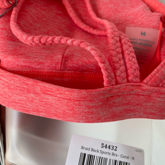 BRAID BACK SPORTS BRA CORAL SIZE M NWT BOMBSHELL - Picture 9 of 10